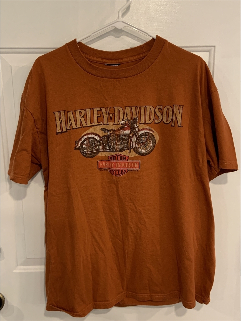 Harley Davidson Motorcycle Greenville SC Mens XL Rust Orange Short Sleeve TShirt